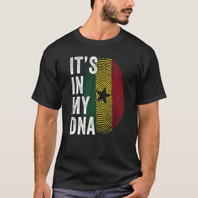 Camiseta Ghana It's In My DNA Cute Ghanaian Fingerprint Gha (Anverso)