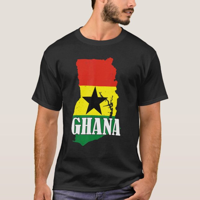 Camiseta Ghana Map Ghanaian Flag Pride (Anverso)