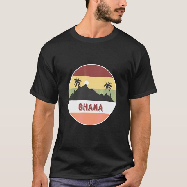 Camiseta Ghana Montaña y Palmeras (Anverso)