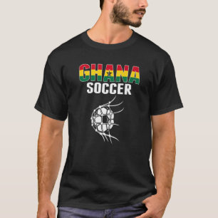 Camiseta Ghana: Pelota De Fútbol En Su Objetivo Neto De Fút