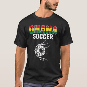 Camiseta Ghana: Pelota De Fútbol En Su Objetivo Neto De Fút