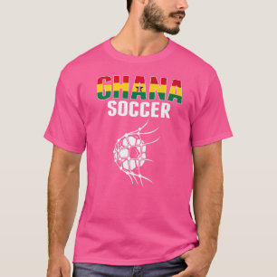 Camiseta Ghana: Pelota De Fútbol En Su Objetivo Neto De Fút