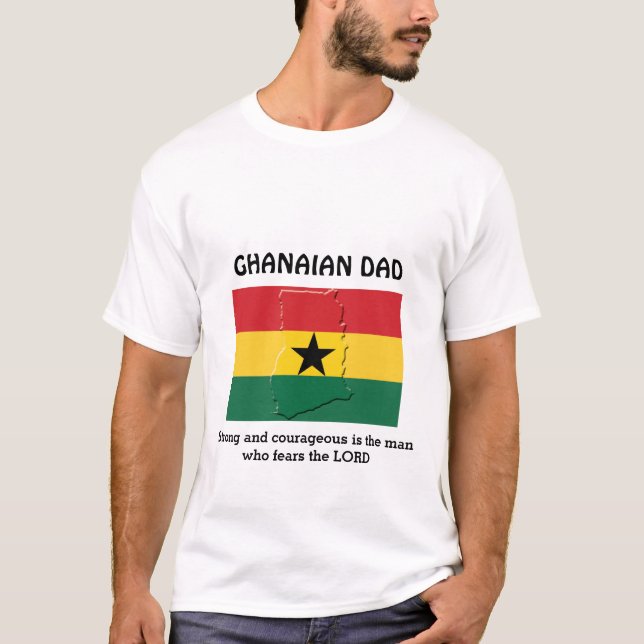 Camiseta GHANAIAN DAD | Fuerte y valiente | Bandera de Ghan (Anverso)