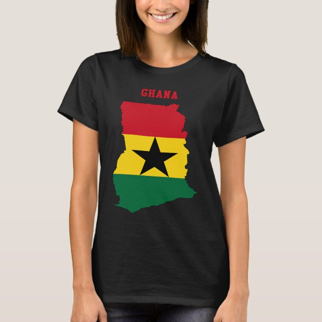 Camiseta Ghanaian Flag inside Map of Ghana (Anverso)