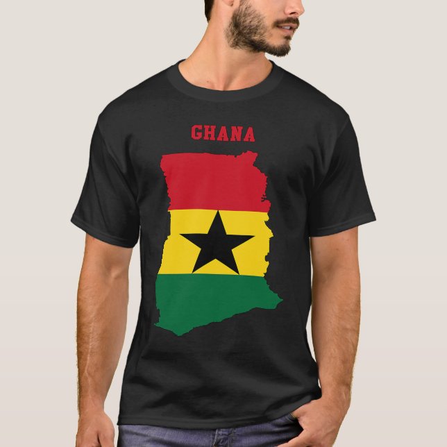 Camiseta Ghanaian Flag inside Map of Ghana (Anverso)