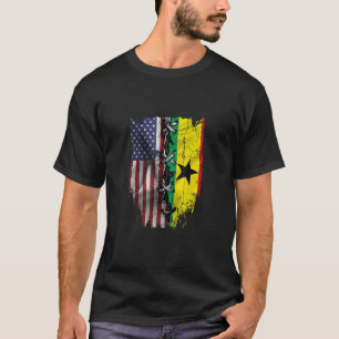 Camiseta Ghanés americano creció y remonta la bandera de lo