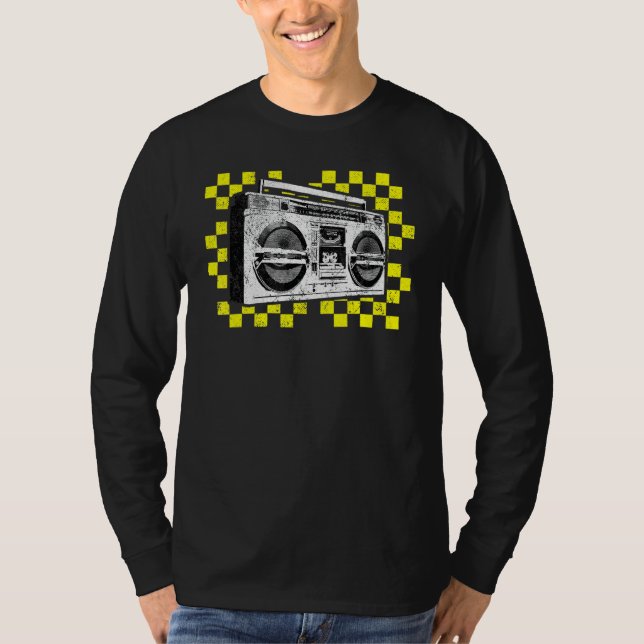 Camiseta Ghetto Blaster Boombox Radio Hip Hop Cinta Mus (Anverso)