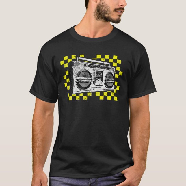 Camiseta Ghetto Blaster Boombox Radio Hip Hop Cinta Mus (Anverso)