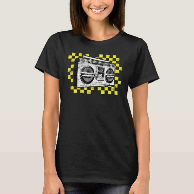 Camiseta Ghetto Blaster Boombox Radio Hip Hop Cinta Mus (Anverso)