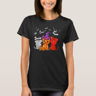 Camiseta Ghost Black Cat Boo Yall Pumpkin Halloween Leopar