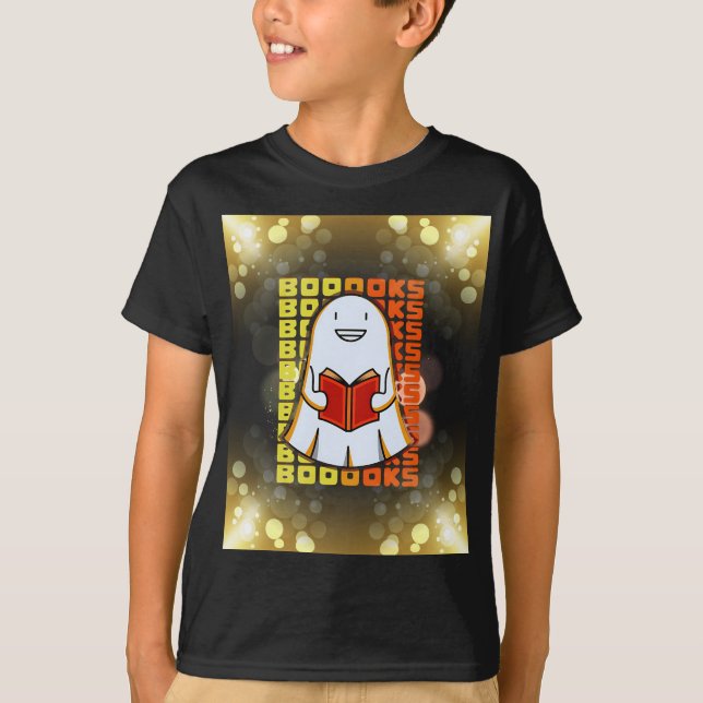 Camiseta Ghost Boo Books Funny Halloween (Anverso)