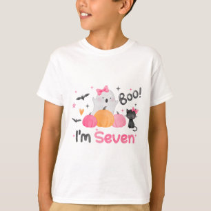 Camiseta Ghost Boo Tengo 7 Años Halloween Niños 7