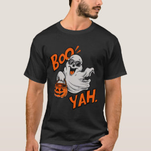 Camiseta Ghost Boo Yah Funny Halloween Shirt Spooky Booyah