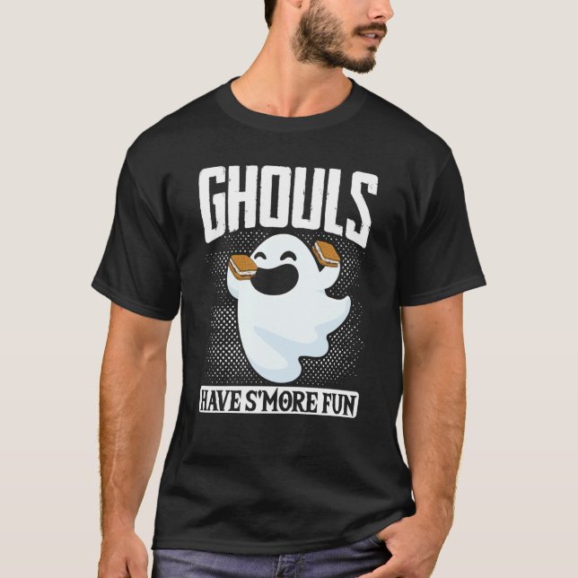 Camiseta Ghost Camping Halloween Ghouls Have SMore Fun Cost (Anverso)