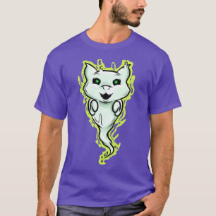 Camiseta Ghost Cat Spirit Green Eyes Halloween