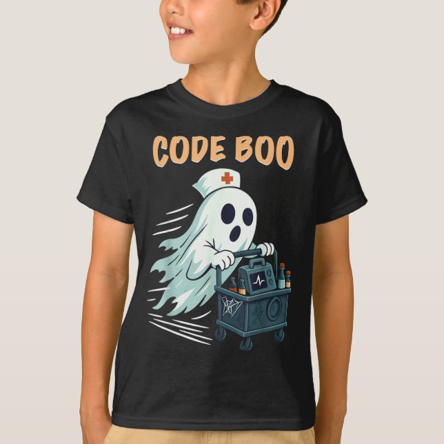 Camiseta Ghost Code Boo In The Icu Nursing Gift For Hallowe (Anverso)