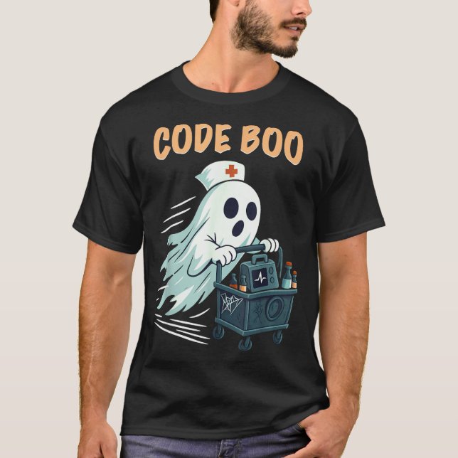 Camiseta Ghost Code Boo In The Icu Nursing Gift For Hallowe (Anverso)