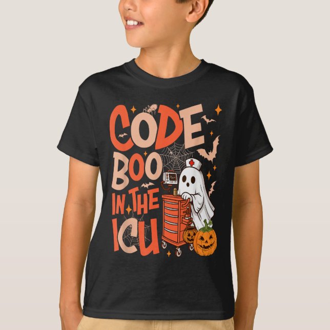 Camiseta Ghost Code Boo In The Icu Nursing Nurse Halloween  (Anverso)