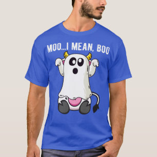 Camiseta Ghost Cow Moo I Mean Boo Funny Halloween Cow Boo