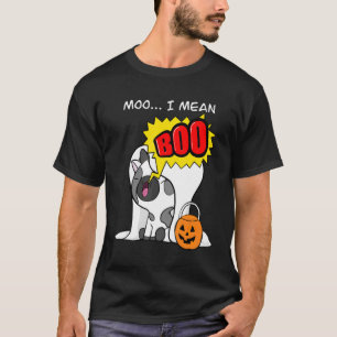 Camiseta Ghost Cow Moo I Mean Boo Pumpkin Moon Halloween