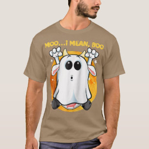 Camiseta Ghost Cow Moo I Mean Boo Pumpkin Moon Halloween Co
