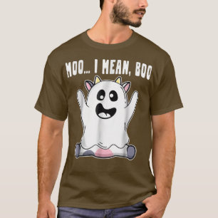 Camiseta Ghost Cow Moo I Mean Boo Pumpkin Moon Halloween Fa