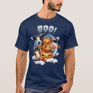 Camiseta Ghost Cow Moo I Mean Boo Pumpkin Moon Halloween Fa