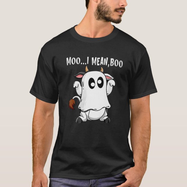 Camiseta Ghost Cow Moo Me Refiero A Boo Gracioso Salón De A (Anverso)