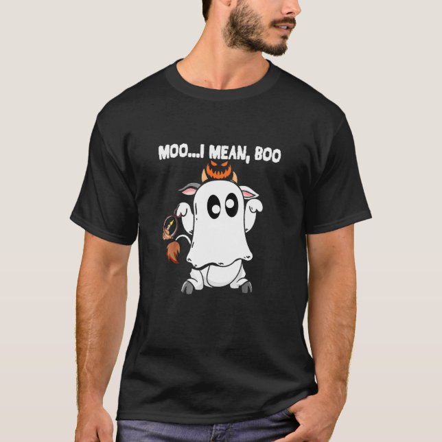 Camiseta Ghost Cow Moo Me Refiero A Boo Halloween, Cow Love (Anverso)