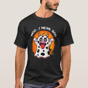 Camiseta Ghost Cow Moo Me Refiero A Boo Moon Halloween Cute