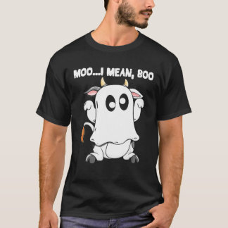 Camiseta Ghost Cow Moo Me Refiero A Boo Pumpkin Moon Hallow