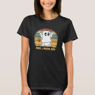 Camiseta Ghost Cow Moo Me Refiero A Boo Pumpkin Moon Hallow