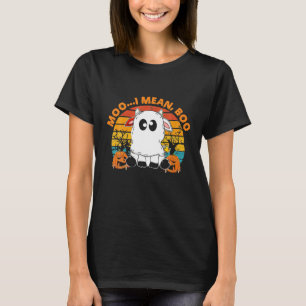 Camiseta Ghost Cow Moo Me Refiero A Boo Pumpkin Moon Hallow