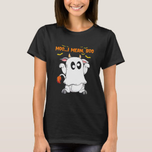 Camiseta Ghost Cow Moo Me Refiero A Boo Pumpkin Moon Hallow