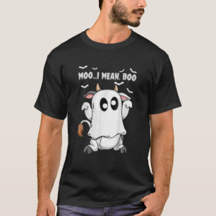 Camiseta Ghost Cow Moo Me Refiero A Boo Pumpkin Moon Hallow