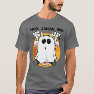 Camiseta Ghost Cow Moo Me Refiero A Boo Pumpkin Moon Hallow