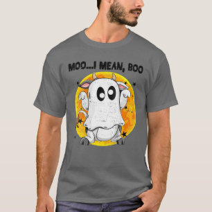 Camiseta Ghost Cow Moo Me Refiero A Boo Pumpkin Moon Hallow