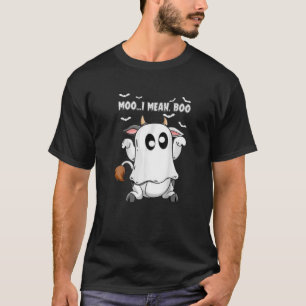 Camiseta Ghost Cow Moo Me Refiero A Boo Pumpkin Moon Hallow