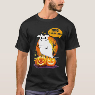 Camiseta Ghost Cow Moo Me Refiero A Boo Pumpkin Moon Hallow
