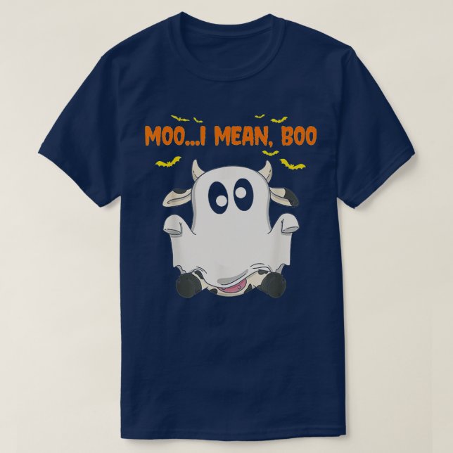 Camiseta Ghost Cow Moo Me Refiero A Boo Spooky Pumpkin Funn (Diseño del anverso)