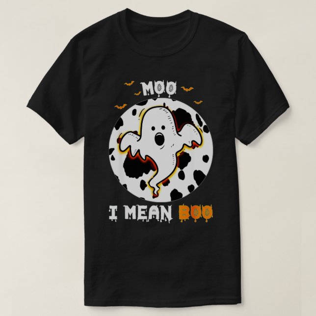 Camiseta Ghost Cow Moo Me refiero a Boo Wits - H graciosa v (Diseño del anverso)