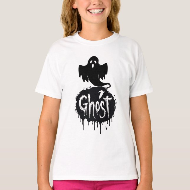 Camiseta Ghost – Dark Horror Dripping Text Art (Anverso)