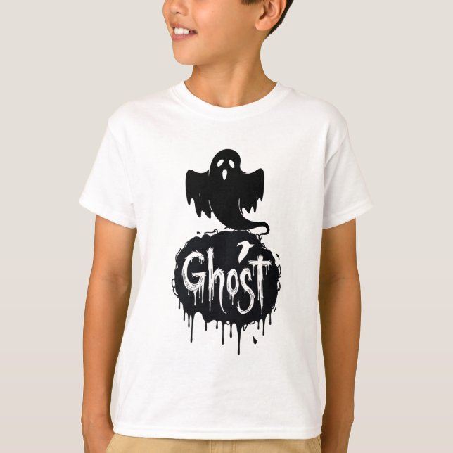 Camiseta Ghost – Dark Horror Dripping Text Art (Anverso)