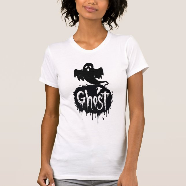 Camiseta Ghost – Dark Horror Dripping Text Art (Anverso)