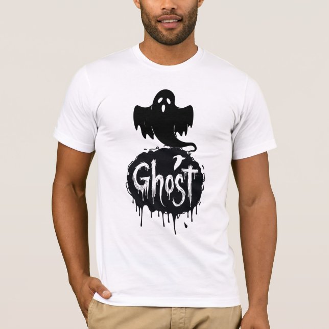 Camiseta Ghost – Dark Horror Dripping Text Art (Anverso)