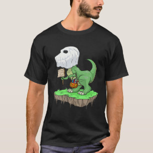 Camiseta Ghost Dinosaur Funny Halloween T Rex Costuma Para 