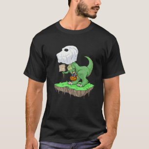 Camiseta Ghost Dinosaur Funny Halloween T Rex Costuma Para