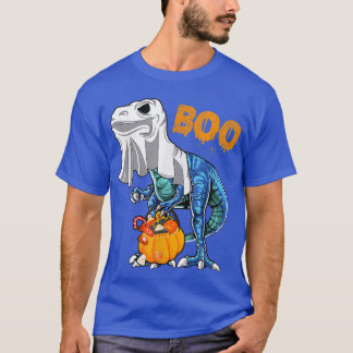 Camiseta Ghost Dinosaur T Re Funny Boo Halloween Pumpkin Bo