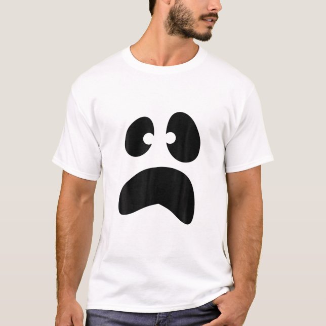 Camiseta Ghost Face Sencillo Fácil Ropa De Halloween (Anverso)