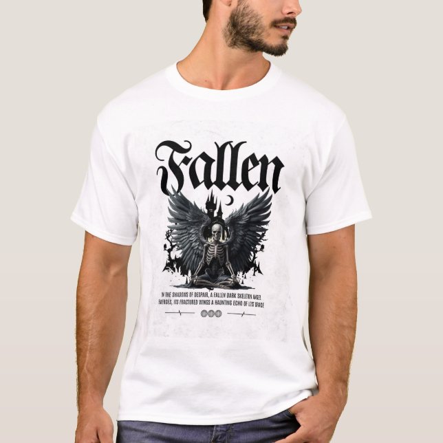 Camiseta Ghost Fallen Skeleton Wings Shirt, regalo para los (Anverso)